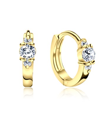 Gold Plated Silver Huggies Earring STHG-03-GP